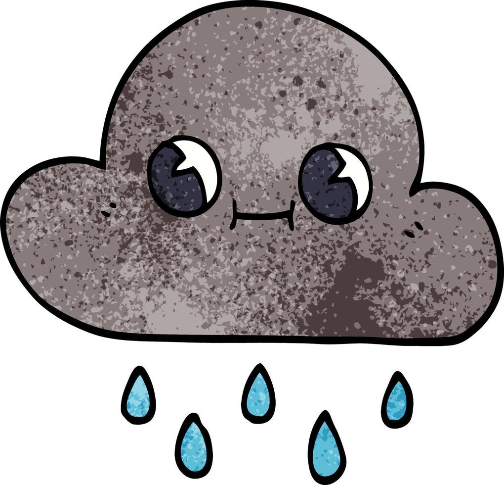 cartoon doodle rain cloud vector