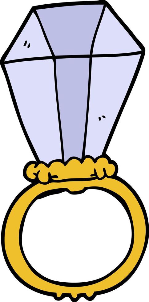 cartoon doodle engagment ring vector