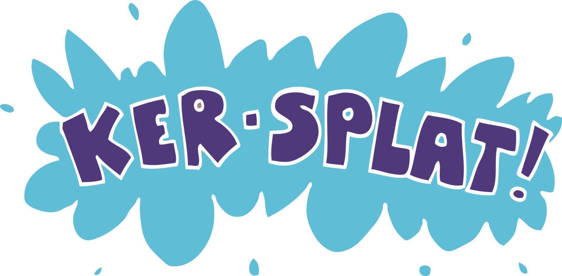 cartoon doodle wording ker-splat vector