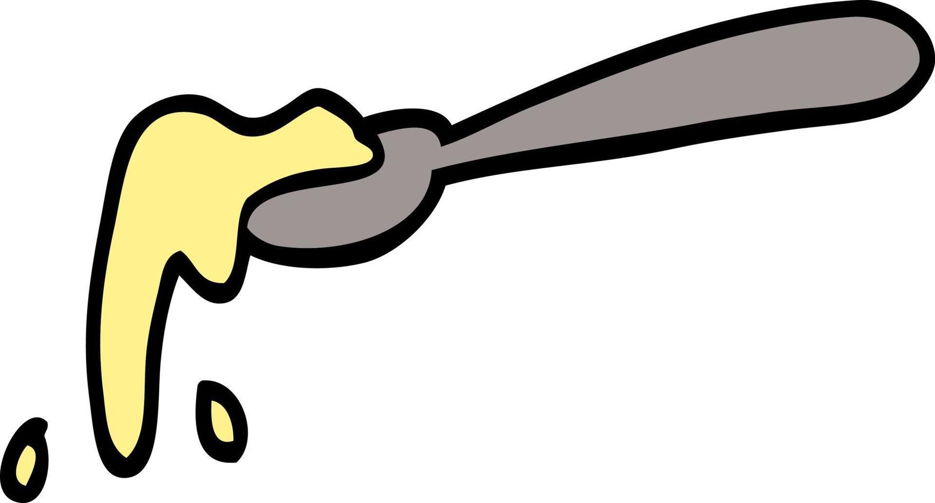 cartoon doodle ladle of food vector