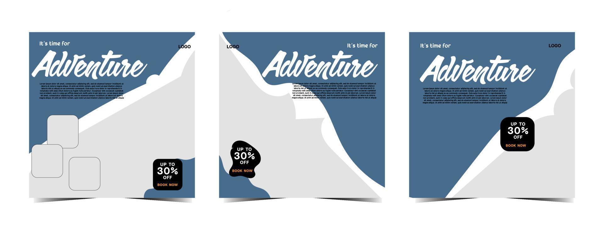 Travel business promotion web banner template design for social media Travel, tourism or summer vacation online marketing flyer, post or poster with abstract graphic background and logo. vector