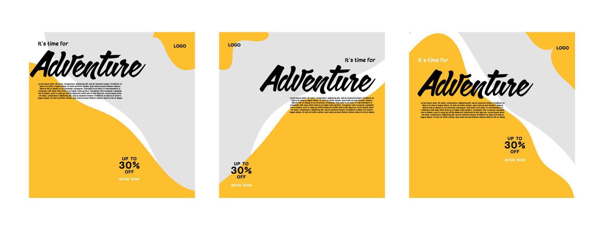 Travel business promotion web banner template design for social media Travel, tourism or summer vacation online marketing flyer, post or poster with abstract graphic background and logo. vector