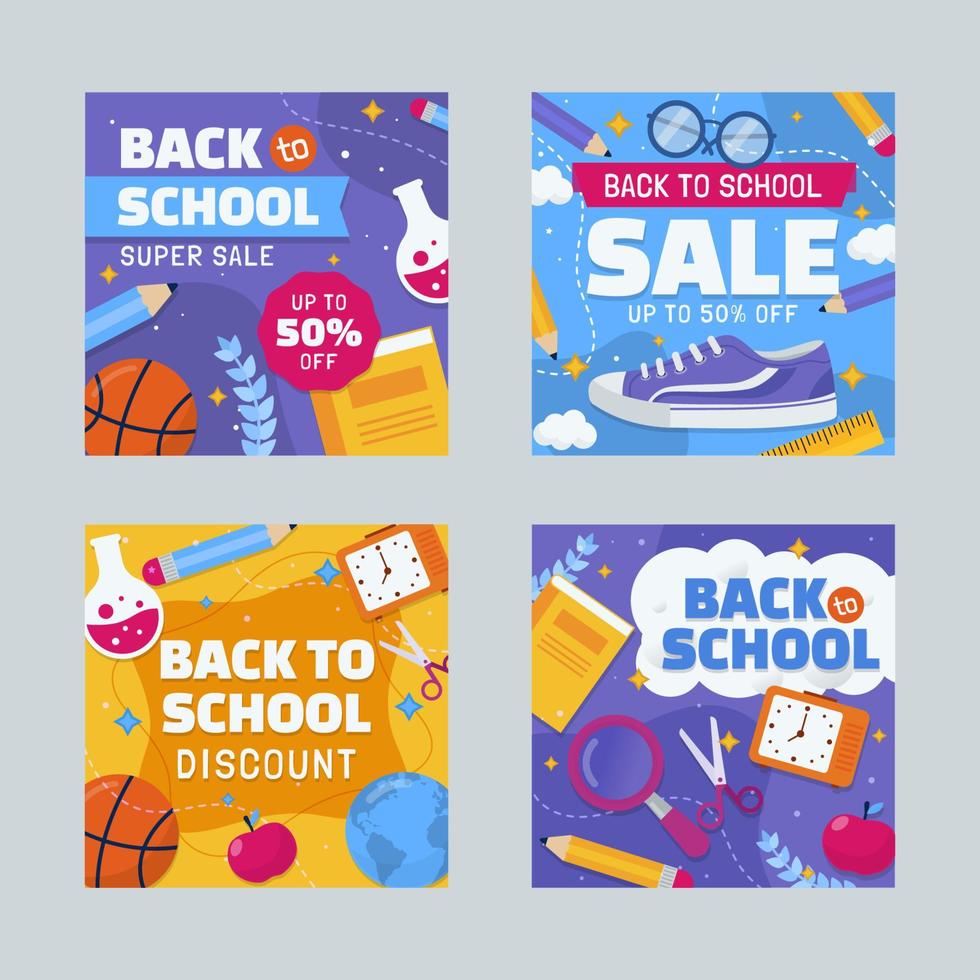 Back to School Social Media Post vector