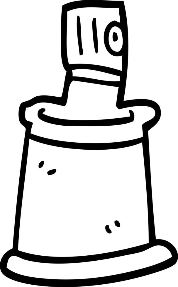 line drawing cartoon aerosol spray can vector