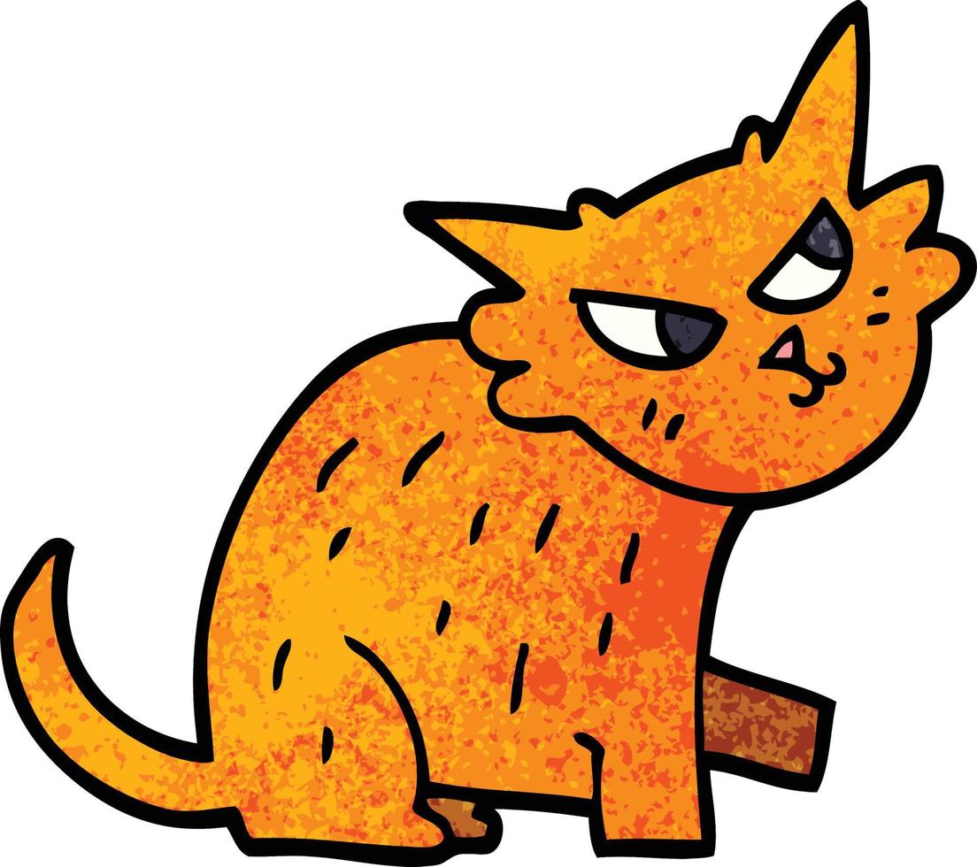 cartoon doodle ginger cat vector
