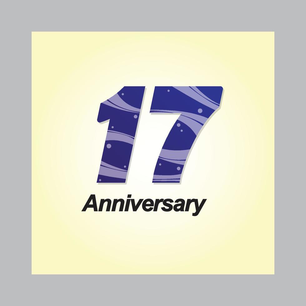 17 anniversary logo with scum pattern vector