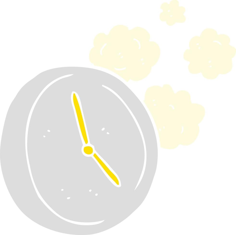 flat color illustration of a cartoon ticking clock 12181310 Vector Art