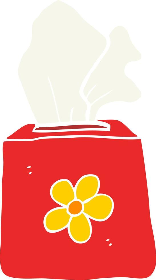 flat color style cartoon tissue box vector
