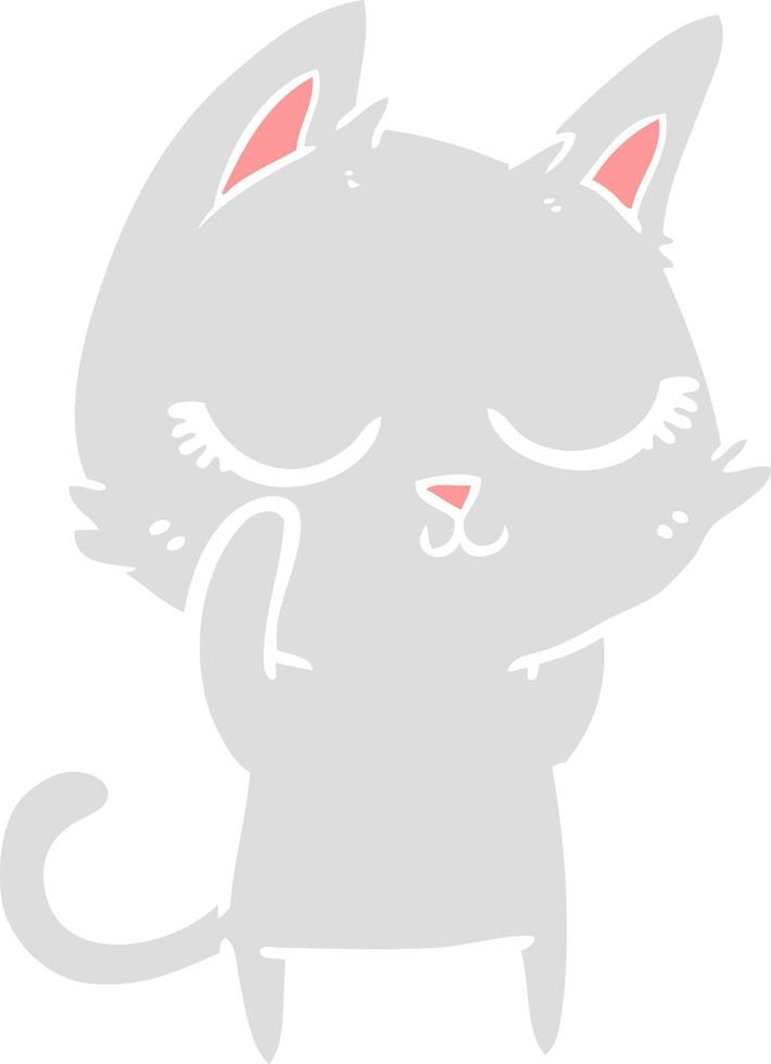 gato de dibujos animados de estilo de color plano tranquilo vector