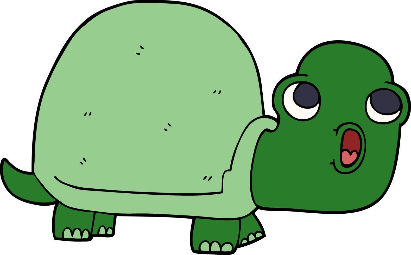 cartoon doodle shocked turtle vector