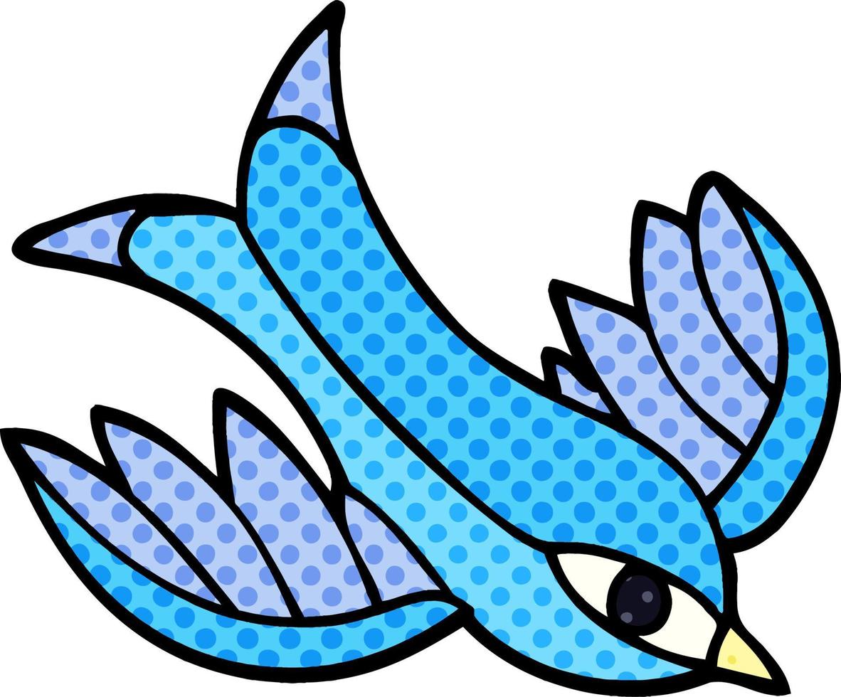 cartoon doodle swallow tattoo vector