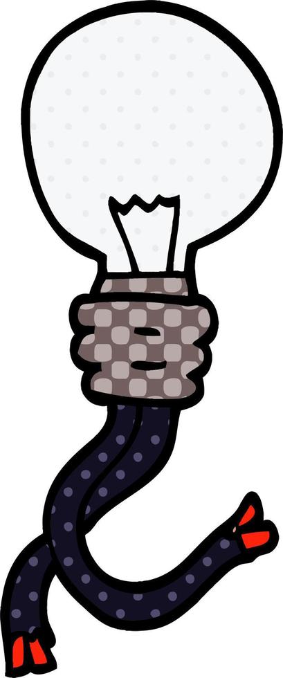 cartoon doodle electric light bulb vector