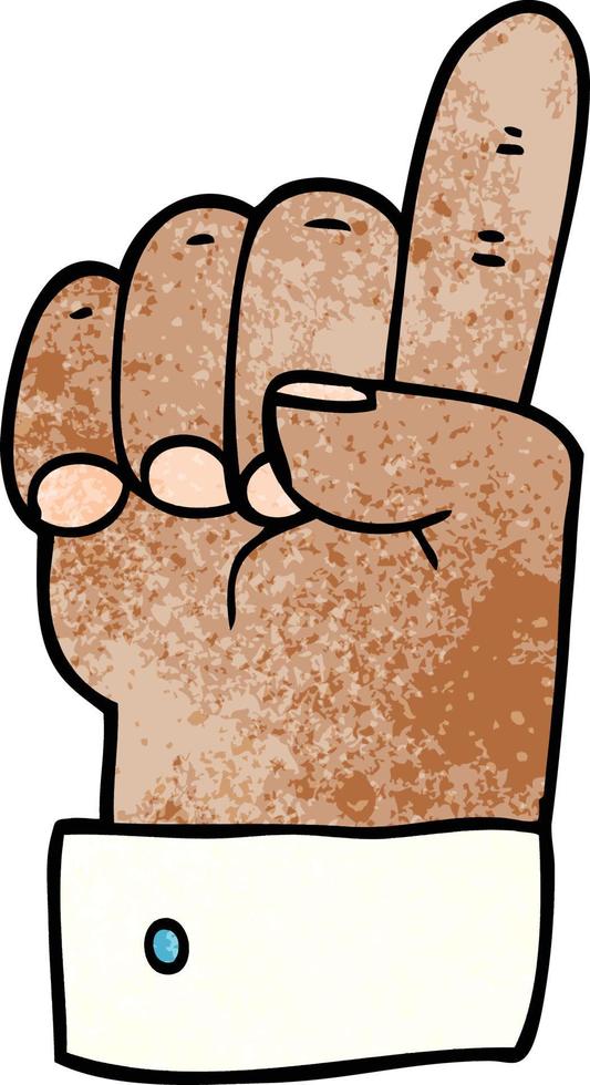 cartoon doodle pointing hand vector