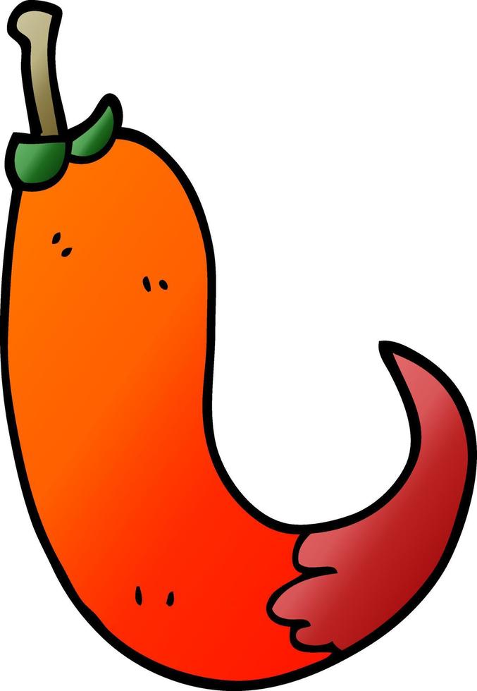 cartoon doodle red hot chilli pepper vector