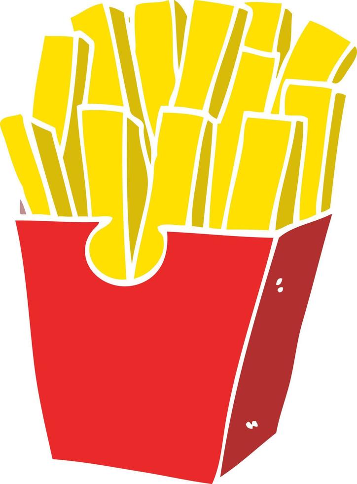 cartoon doodle takeout fries vector