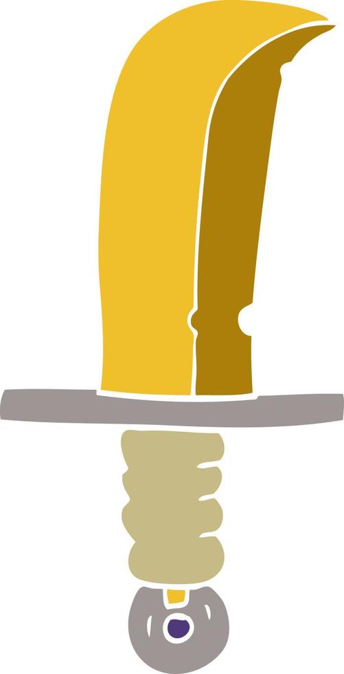 cartoon doodle of an old bronze sword vector