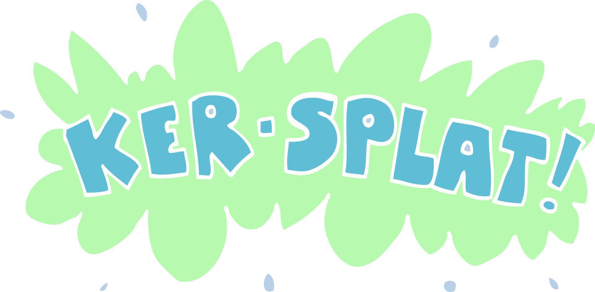 cartoon doodle words ker splat vector