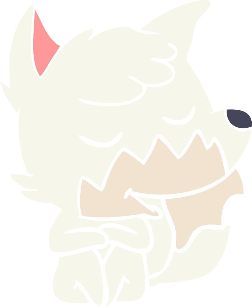 friendly flat color style cartoon fox vector