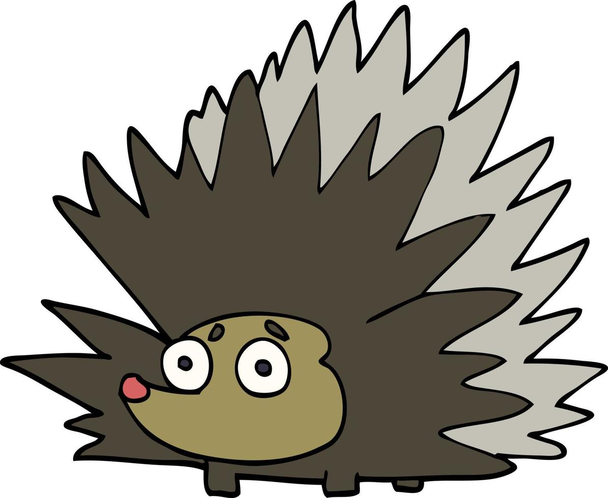 cartoon doodle spiky hedgehog vector