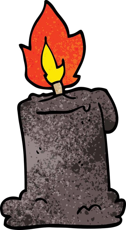 cartoon doodle burning candle vector