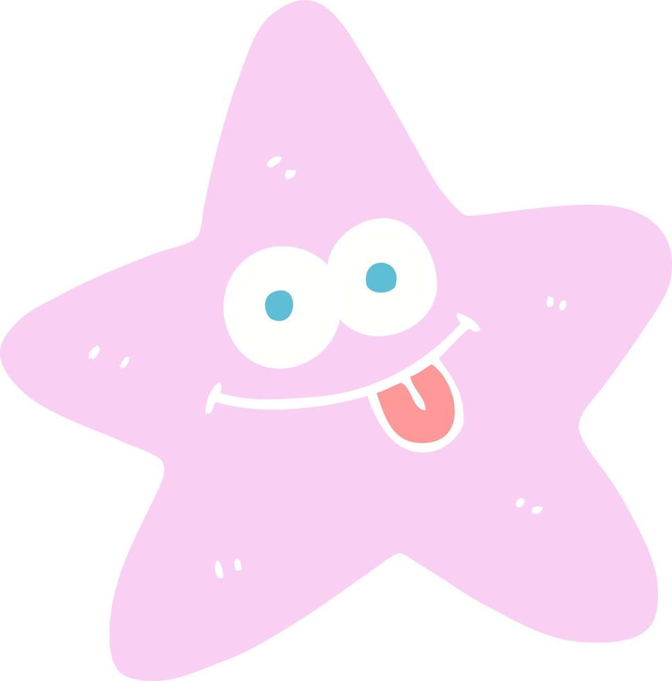 flat color illustration of a cartoon starfish vector