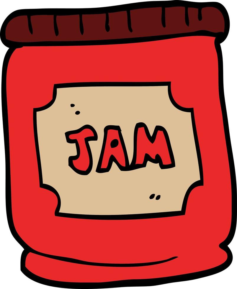 cartoon doodle jam pot vector