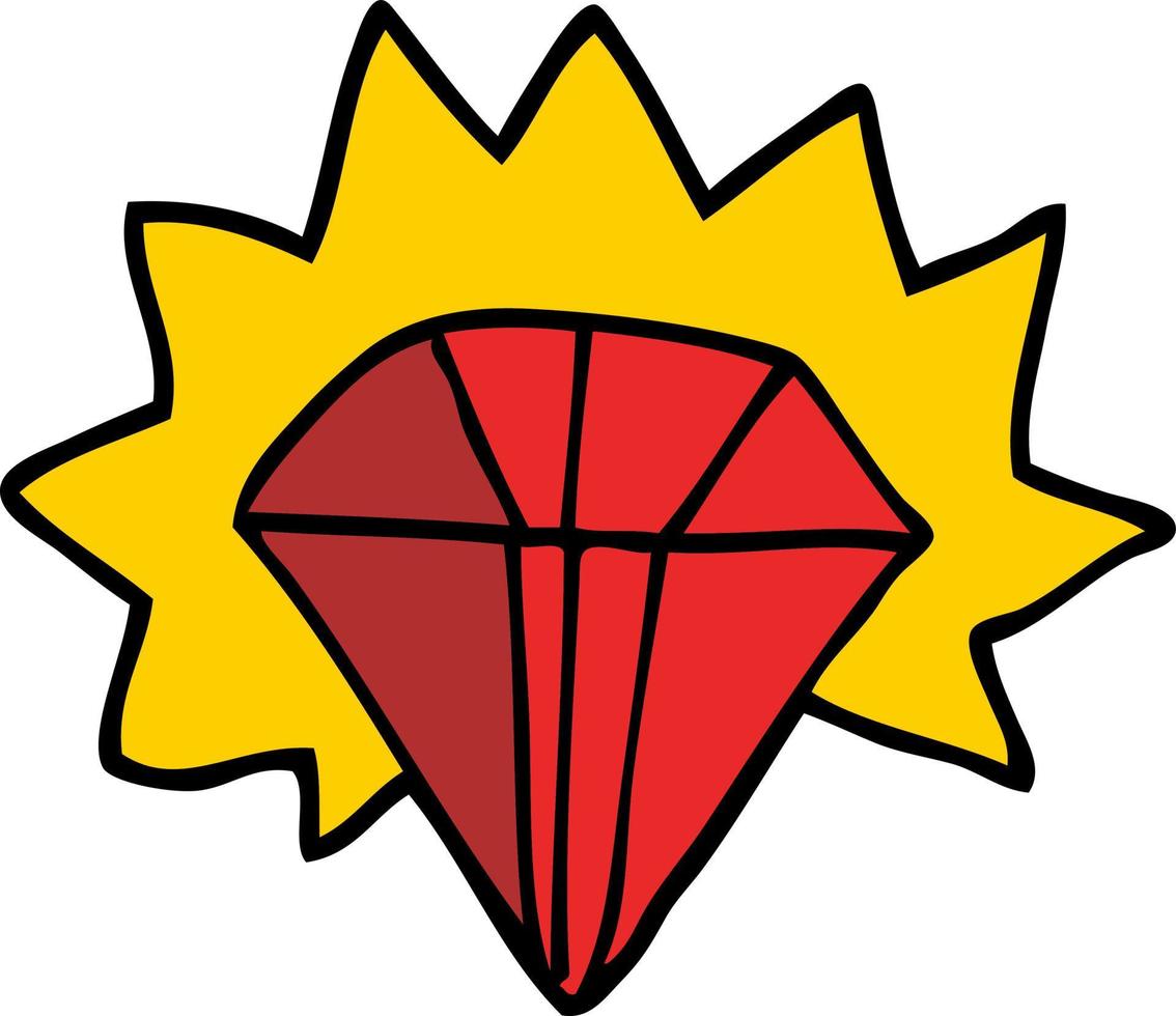 cartoon doodle giant ruby vector