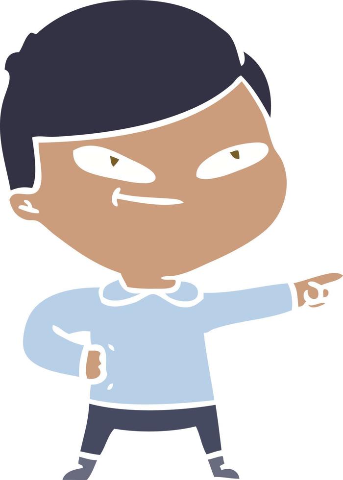 flat color style cartoon pointing man vector