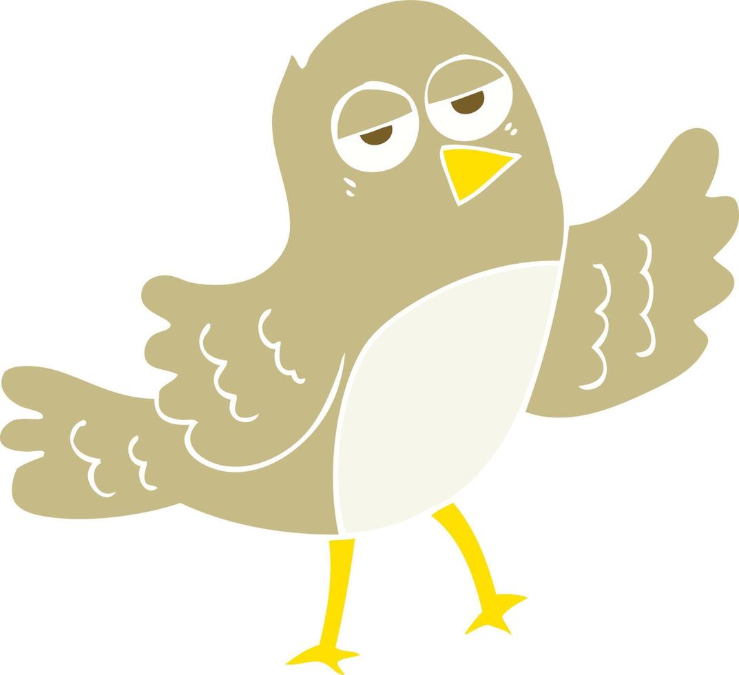 flat color illustration of a cartoon bird vector