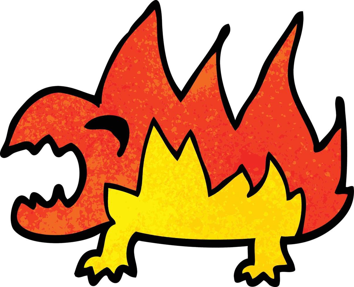 cartoon doodle fire demon vector