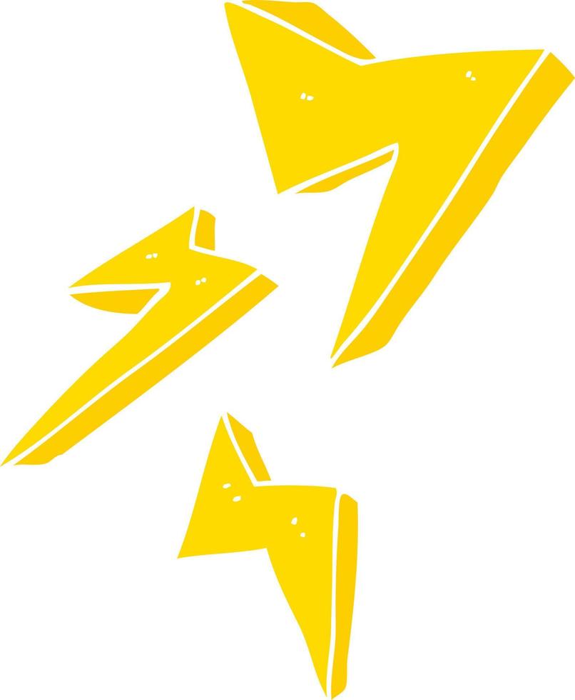 flat color style cartoon lightning bolt vector