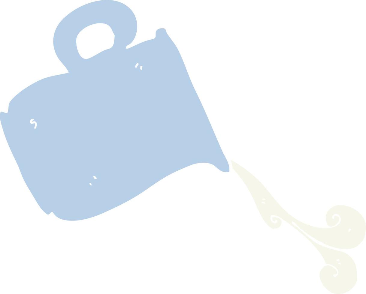 flat color illustration of a cartoon pouring milk jug vector