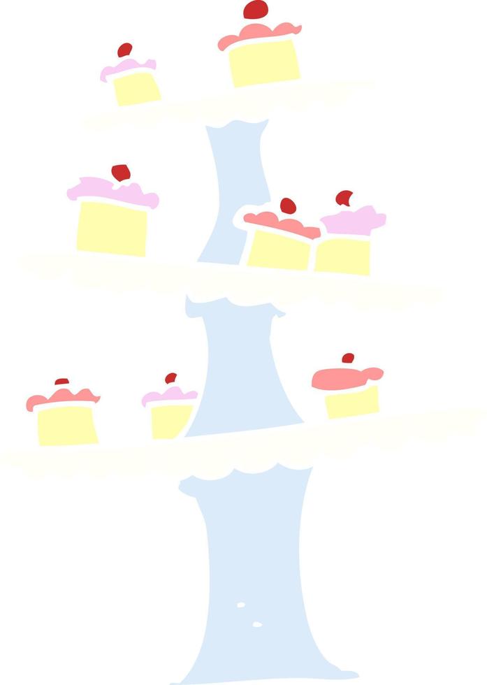 flat color style cartoon cake stand vector
