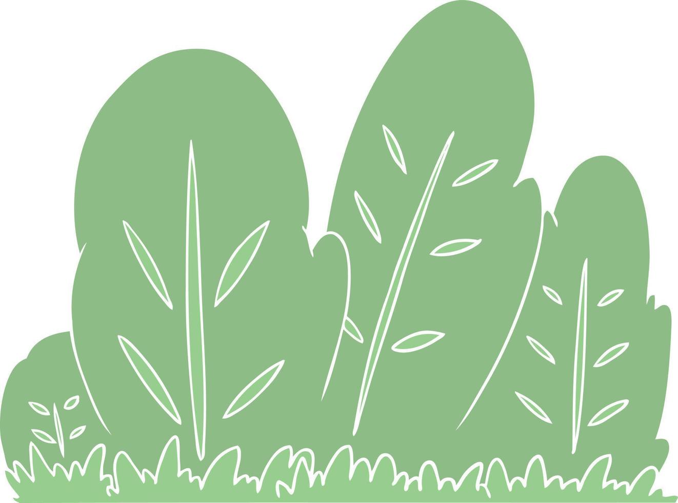 flat color style cartoon hedge vector