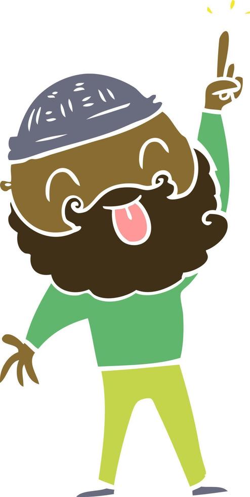 hombre con barba sacando la lengua vector