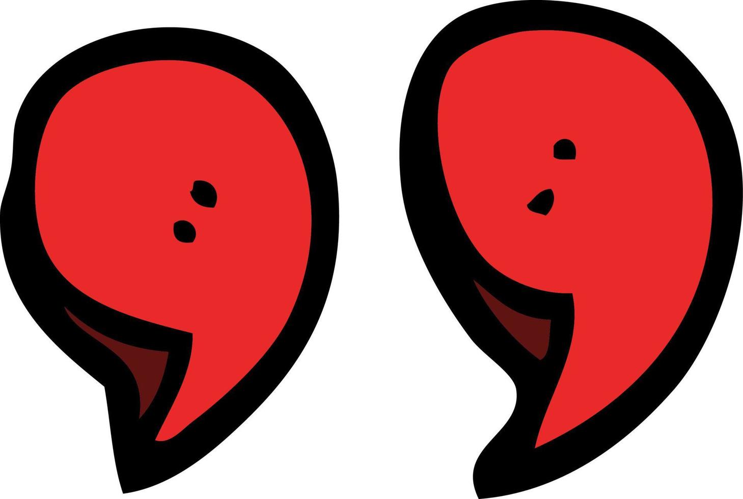 cartoon doodle quotation marks vector