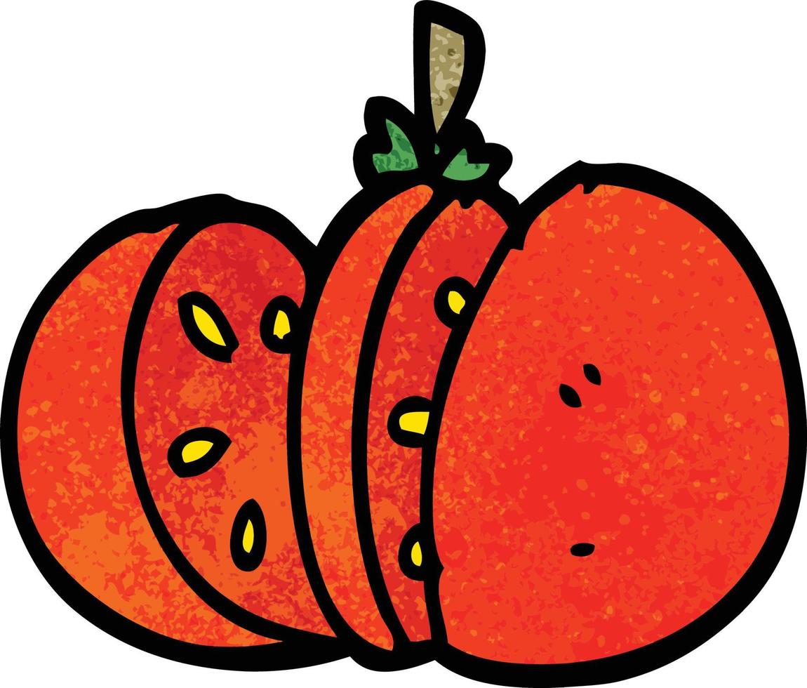 cartoon doodle sliced tomato vector