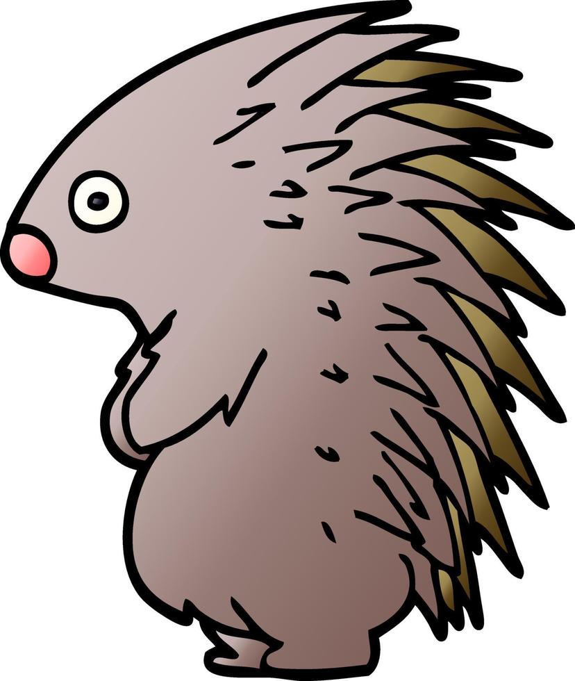 cartoon doodle spiky hedgehog vector