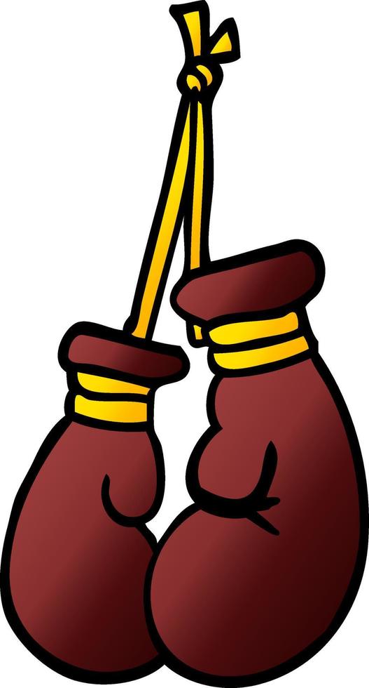 cartoon doodle boxing gloves vector
