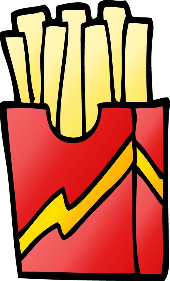 cartoon doodle fast food fries vector