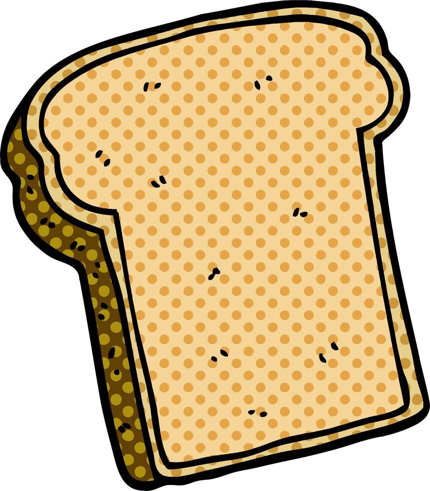 cartoon doodle slice of bread vector