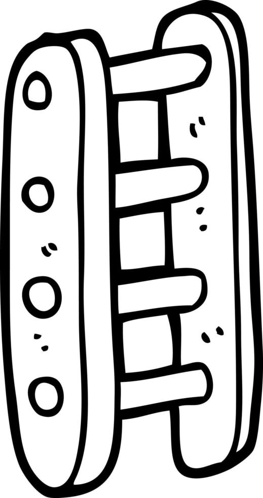 line drawing cartoon tall ladder vector