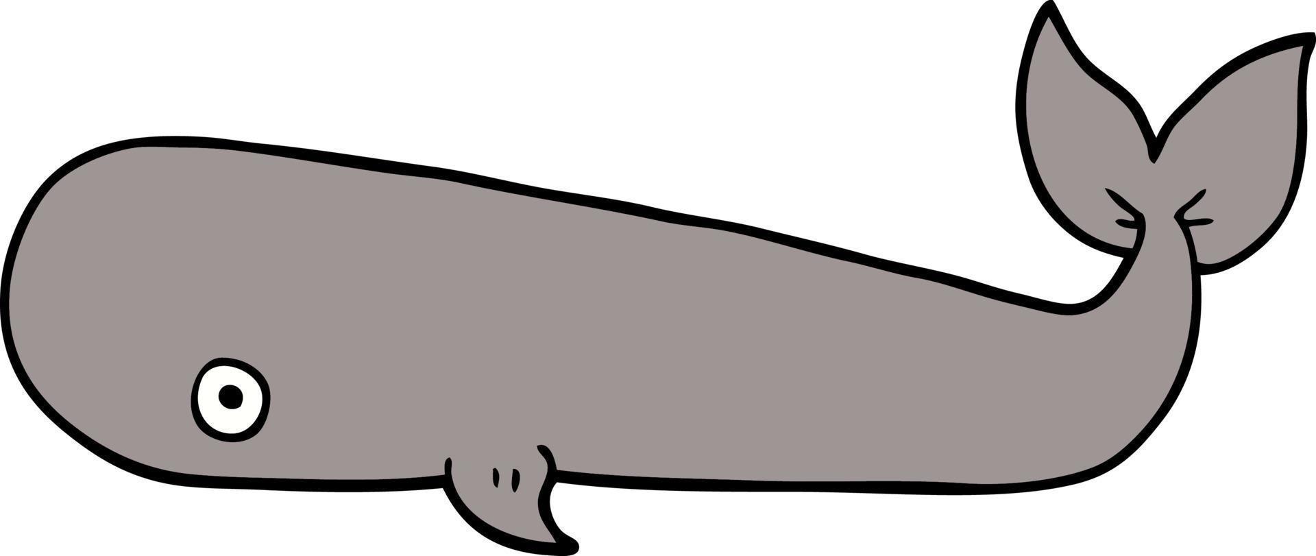 cartoon doodle whale vector