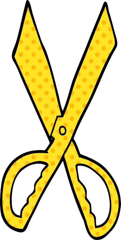 cartoon doodle sewing scissors vector