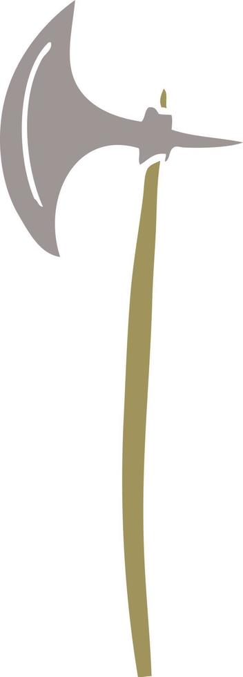 cartoon doodle medieval axe vector