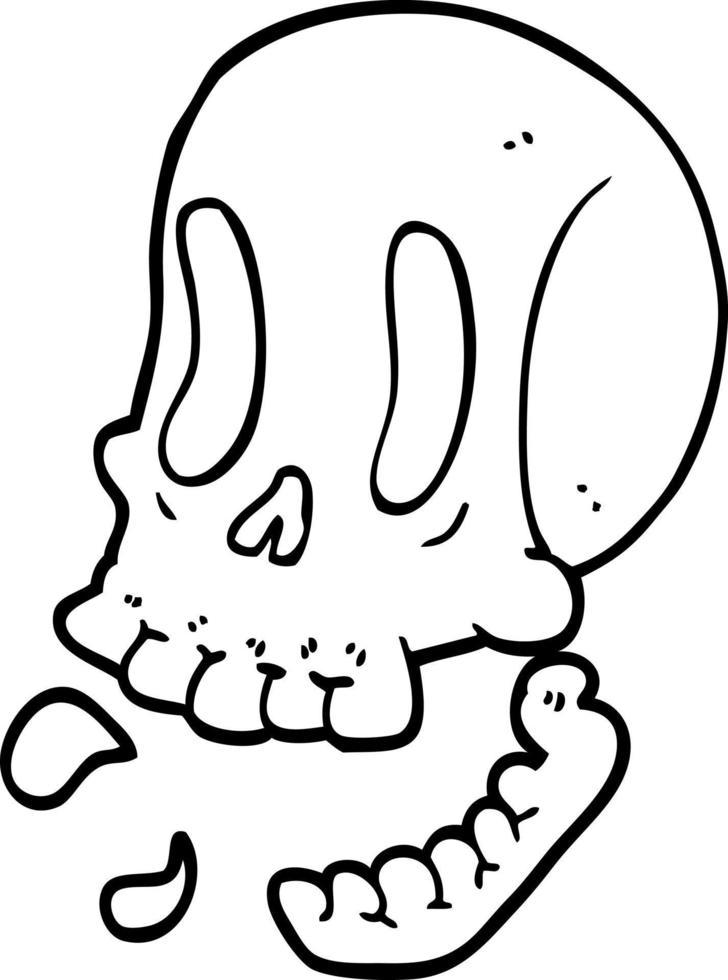 line drawing cartoon skull vector
