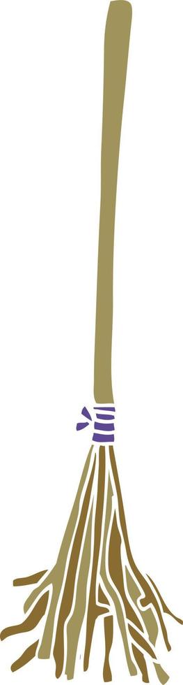 cartoon doodle magic broom vector