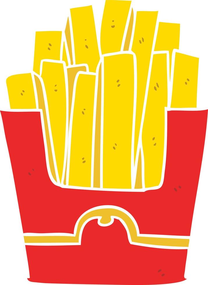 papas fritas de comida chatarra de dibujos animados de estilo de color plano vector