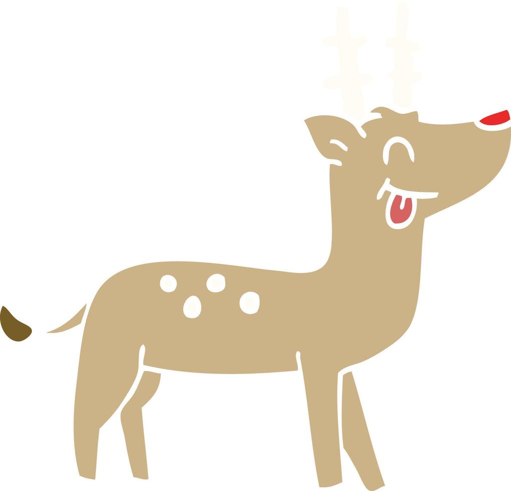 cartoon doodle happy reindeer vector