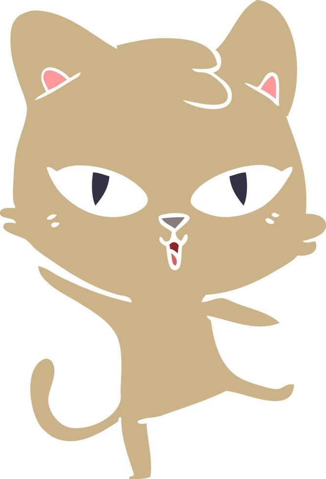 flat color style cartoon cat vector